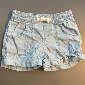 Toddler girl light wash denim shorts. Worn once